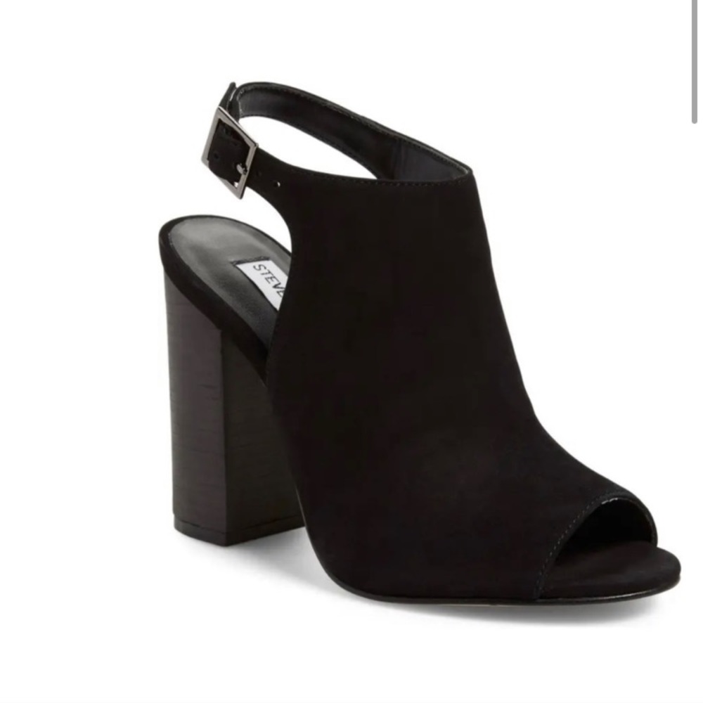 Steve Madden Claara black suede open back bootie
